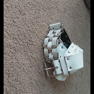 White leather belt